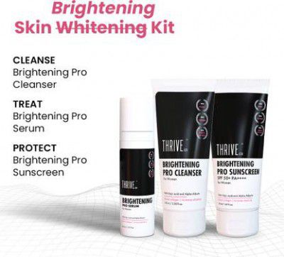 ThriveCo Advanced Brightening Pro Kit for Women | A Full-Spectrum Skincare Solution with Cleanser, Serum & SPF 50+ Sunscreen  (180 ml)