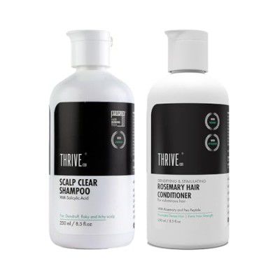 ThriveCo Anti Dandruff Scalp Clear Shampoo + Rosemary Hair Conditioner Densifying & Stimulating Hair Growth | Promotes Hair Strength | For Men & Women | 250 ml