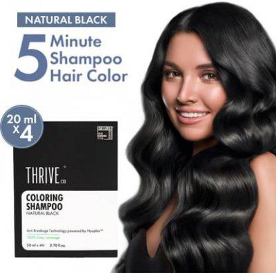 ThriveCo Coloring Shampoo with Hyaplex™ for Rich, Shiny Colored Hair | Ammonia-Free , Natural Black