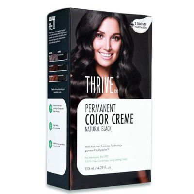 ThriveCo Crème Permanent Natural Black Hair Color | 100% Grey Coverage | Hyaplex™?