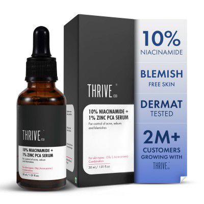 ThriveCo Niacinamide Serum with Zinc PCA | Reduces Acne Marks & Blemishes | Oil Control Face Serum for Oily Skin | 30ml