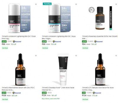 Upto 84% OFF - Thriveco Personal Care Products | Starts At Rs 94
