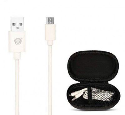 THRUMM Bolt Micro Round PVC Type Micro A USB Cable for Android Smartphones & Devices [1 Metre,White]