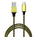 THRUMM Ravel Micro White Round Nylon Braided Type Micro A USB Cable (Green)...