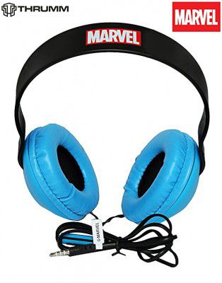 THRUMM Sentinel Headphones with Mic Captain America Over The Head