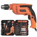 Tiagowell Electric Corded Impact Drill Tool Set, Professional Impact Drill Tool Kit, 1000 Watt, 2600 RPM, Variable Speed Hanmmer Drill Machine and Hand Tool Kit...