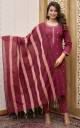 Tibra Attire  Women Cotton Blend Kurti Pant Attached Dupatta Set...