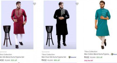 Tibra Collection Mens Ethnic Sets Starts at Rs 382