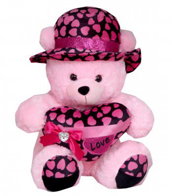 Tickles Soft Stuffed Plush Animal Toy Beautiful Valentine Teddy with Heart Best Gift (Color:Pink Size: 40 cm) (Made in India)