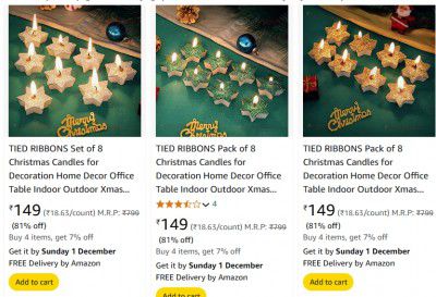 TIED RIBBONS Candles Upto 81% off Starting From Rs.149