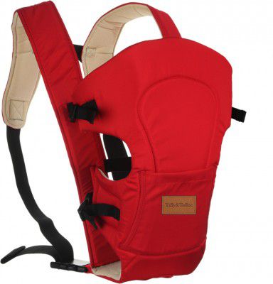 Tiffy & Toffee T&T Baby Bunk Comfy Baby Carrier - Red & Beige Baby Carrier (Red, Front Carry facing in)