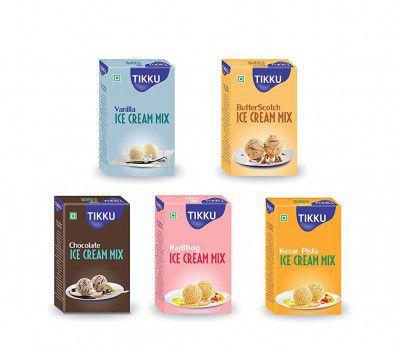 TIKKU Ice Cream Mix Combo of 5 Flavors (500 g)