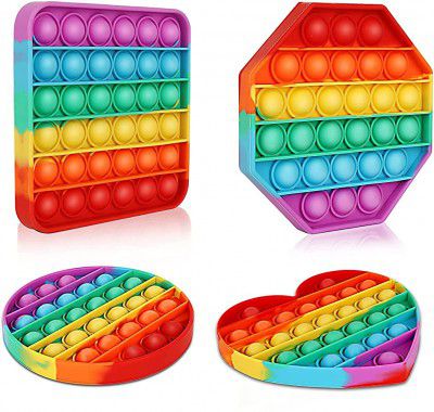 Tilak Venture 1 Pc Pop it Toys for Kids Boys and Girls, Rainbow Color Push Pop Bubble Fidget Sensory Toy