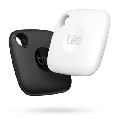 Tile Mate Bluetooth Item Finder, 2 Pack, 60m Finding Range, Compatible with Alexa & Google Home, iOS & Android Compatible,More, Black/White
