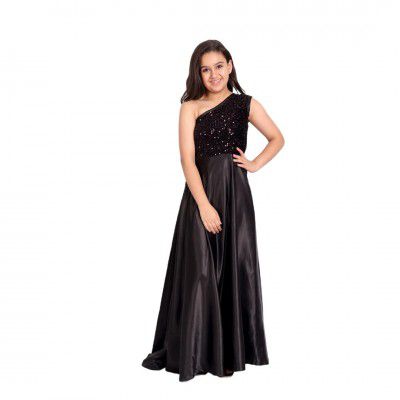 TILISM Girl Long Dresses One Shoulder Gown, Women Part Outfit,Wedding Dress, Cocktail Gown, Floor Length Maxi Dress