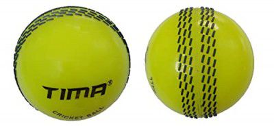 TIMA Sports fun Poly Hard Synthetic Red Cricket Ball (Yellow Pack of 2)