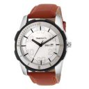 Timesmith White Dial Brown Leather Strap Day Date Analog Analog Watches for Men Latest Stylish TSC-017heli3...