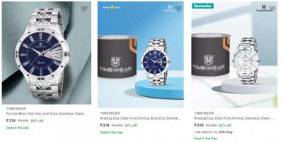 Timewear Wrist Watches Upto 85% Off