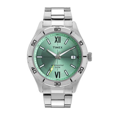 TIMEX Analog Watch for Men Available in Multicolor Dial & Silver Stainless Steel Bracelet Band