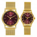 TIMEX Analog Watch for Pair with Round Dial & Water Resistant Couple's Wrist Watches...