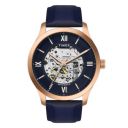 TIMEX Automatic Watch with Blue Round Dial & Blue Leather Strap Band Water Resistant Men's Wrist Watches...