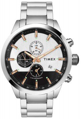 Timex E-Class Surgical Steel Engage Chronograph Analog Black Dial Mens Watch-TWEG19400
