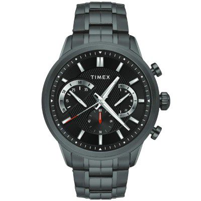TIMEX E-Class Surgical Steel Enigma Chronograph Analog Black Dial Mens Watch-TWEG18605