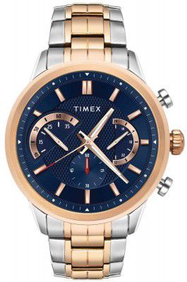 Timex E-Class Surgical Steel Enigma Chronograph Analog Blue Dial Mens Watch-TWEG18604