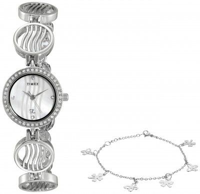 TIMEX Fria Analog Mother of Pearl Dial Womens Watch-TWEL12300T