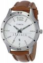 TIMEX Men Leather Analog White Dial Watch-Tw000U933, Band Color-Black...