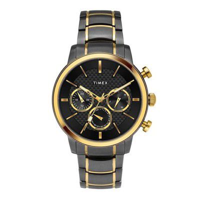 TIMEX Mens 44 mm Gunmetal Dial Stainless Steel Analog Watch - TWEG20204