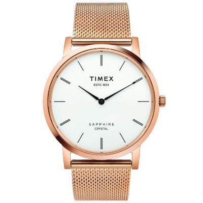 Timex Slim Sapphire Crystal Analog Silver Dial Mens Watch-TWEG17412