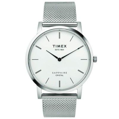 Timex Slim Sapphire Crystal Analog Silver Dial Mens Watch-TWEG17410