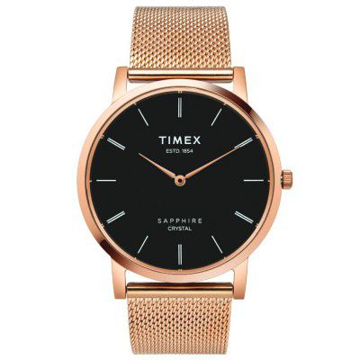 TIMEX Slim Sapphire Crystal Analog Black Dial Mens Watch-TWEG17411