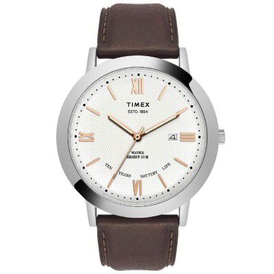 Timex Long Last-Ten Year Battery Life Analog Silver Dial Mens Watch-TWEG17800