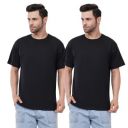 tinies Cotton Tshirt Round Neck Mens Plain Solid Regular Fit Half Sleeve Wrinkle Free Casual Wear Mens T-Shirt (Combo Set of 2)...