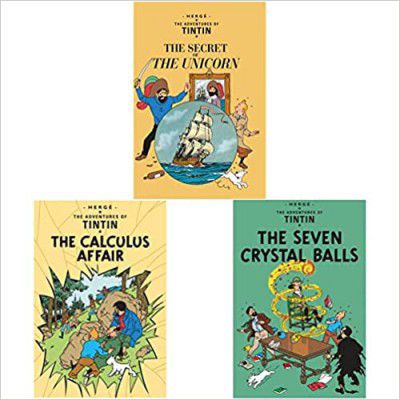 Tintin The Secret Of The Unicorn+The Seven Crystal Balls (Tintin)+The Calculus Affair (Tintin)(set of 3 books) 