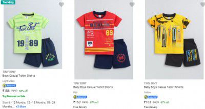 Tiny Biny Kids Apparel Combos Starts ₹156