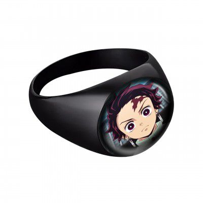 Tiny Tim Anime Character Black Metal Ring Cosplay Collectible Merchandise for Comiccon