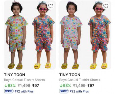 Flipkart : Upto 93% OFF On Tiny Toon Kids Clothings Starts At Rs 97 
