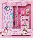 TinyTales Stationery Unicorn Art Metal Pencil Box (Set of 1, Pink)...