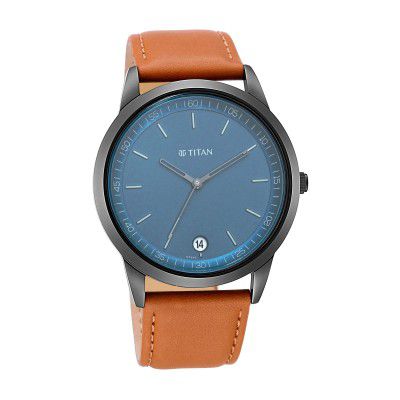 Titan Analog Blue Dial Mens Watch-1806NL03