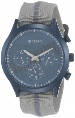 Titan Analog Blue Dial Mens Watch-90129QP01