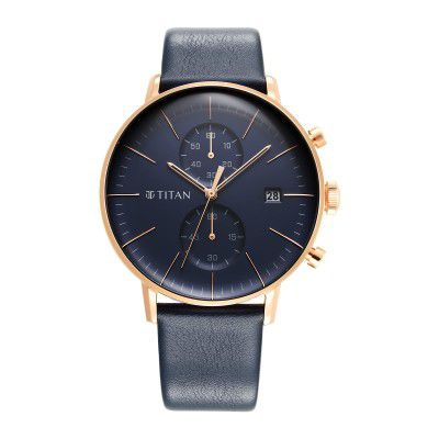Titan Analog Blue Dial Mens Watch-90146WL01