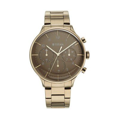 Titan Analog Brown Dial Mens Watch-90102QM02
