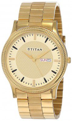 Titan Analog Gold Dial Mens Watch-NL1650YM04/NP1650YM04