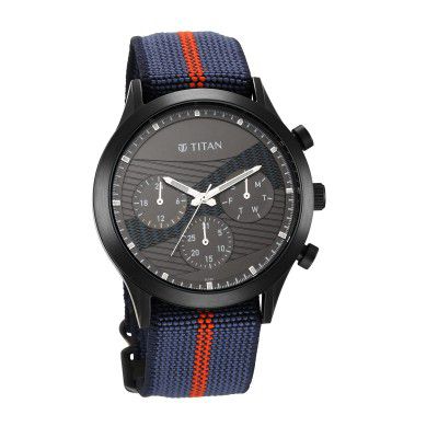 Titan Analog Gray Dial Mens Watch-90129QP02