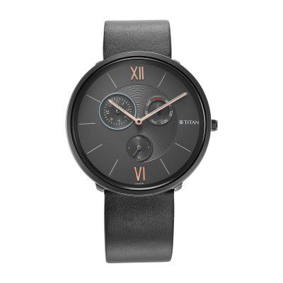 Titan Analog Grey Dial Mens Watch-1877QL01
