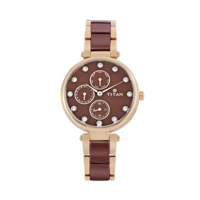 Titan Analog Red Dial Women's Watch-95062WD01