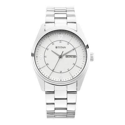 Titan Analog White Dial Men's Watch-1864SM02